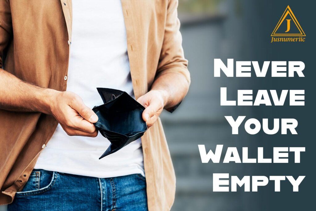 Man carrying empty wallet